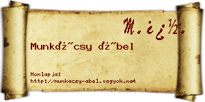 Munkácsy Ábel névjegykártya