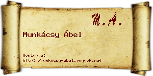 Munkácsy Ábel névjegykártya